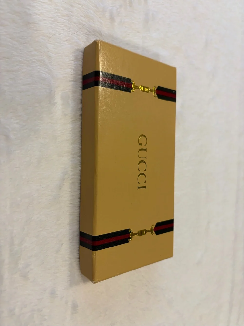 Gucci Navy and Gold Oval Leather Keychain
